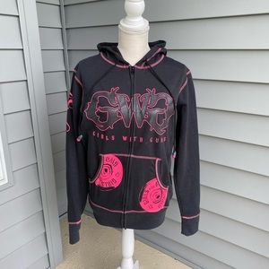 GWG Girls With Guns logo zip hoodie
